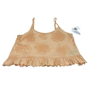 American Eagle Crop‎ Top Womens Small Orange Tie Dye Ruffle Summer Tank Festival